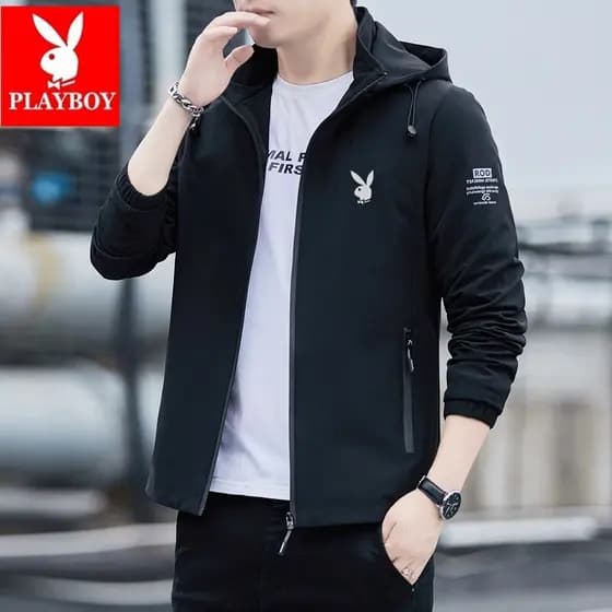 Playboy primavera outono jaqueta masculina com capuz Casual versão coreana bonito novo estilo jaqueta Street Wear All-Ma