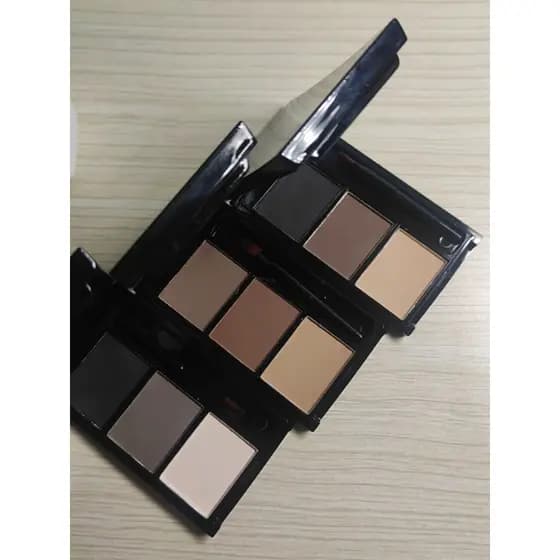 Sombra em pó para sobrancelha modeladora tridimensional de três cores, fácil de aplicar, maquiagem sem manchas, à prova