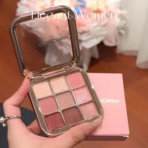 GLAMCOLOUR Paleta de sombras de nove cores Uma paleta multiuso fosca perolada paleta multifuncional não desbotada terra