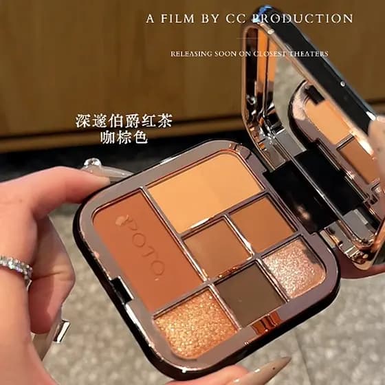 Paleta de sombras de sete cores POTO Uma paleta multiuso fosca perolada paleta multifuncional sombra não desbotada caixa