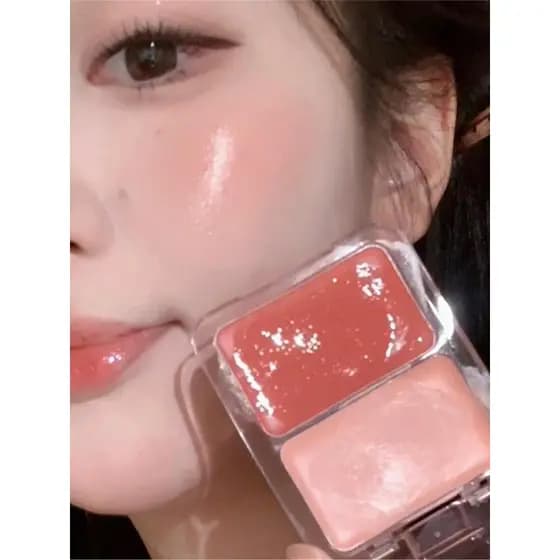 Qi sangue sentir brilho de água blush ~ duas cores brilho de água blush creme vara creme alto brilho blush Natural 2025