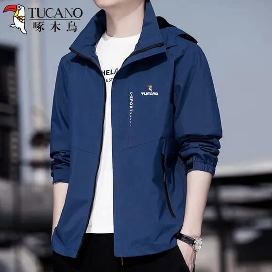 Woodpecker outono inverno jaqueta masculina tamanho grande à prova de vento impermeável engrossado esportes caminhadas t