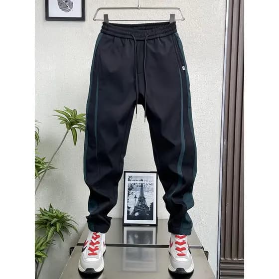 WASSUP Leggings masculinas com bloqueio de cores, calças casuais de verão soltas, calças esportivas da moda, calças just