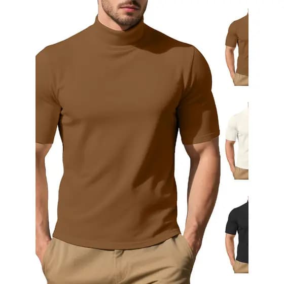 Camiseta masculina camiseta masculina europeia americana primavera outono alemão veludo cor sólida camiseta de manga cur