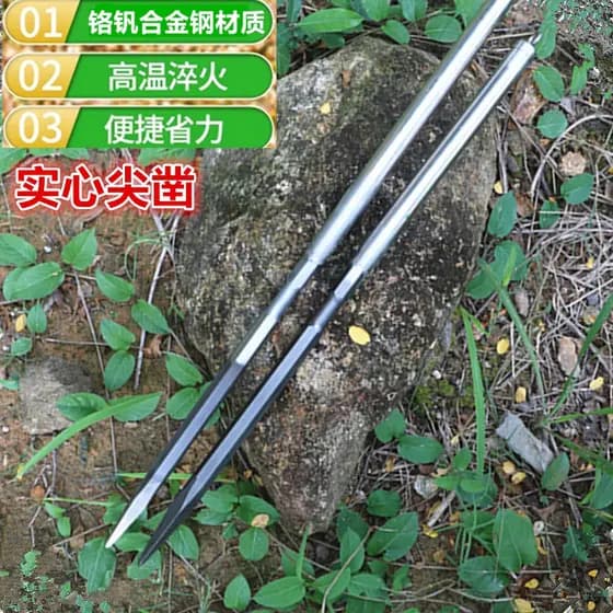 Pólo de trekking ao ar livre autodefesa cinzel pontiagudo sólido forjado trekking burro amigos pólo de trekking