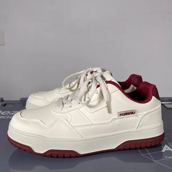 Tênis masculino sapatos brancos Retro nicho Design colorido contraste cor primavera novo Casual All-Match versão coreana