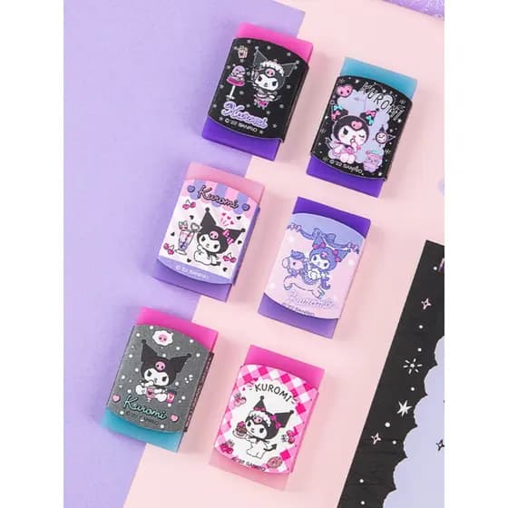 Kuromi Jelly Eraser Sanrio Crianças Bonito Gradiente Glitter Borracha Estudante Recompensa Presente