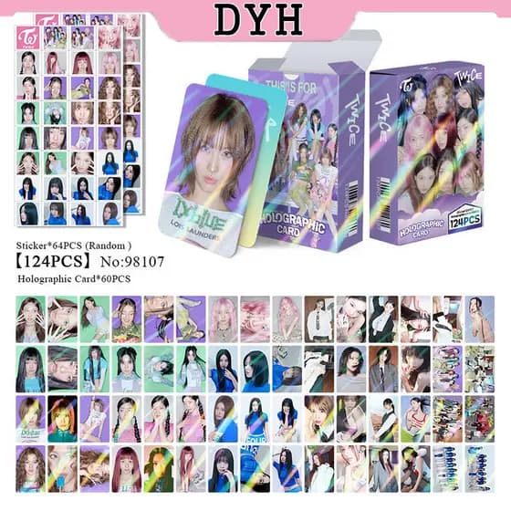 124 Peças/Caixa Duas Vezes Cartões Fotográficos Isto É Para Cartão LOMO Holográfico Nayeon Momo Adesivo