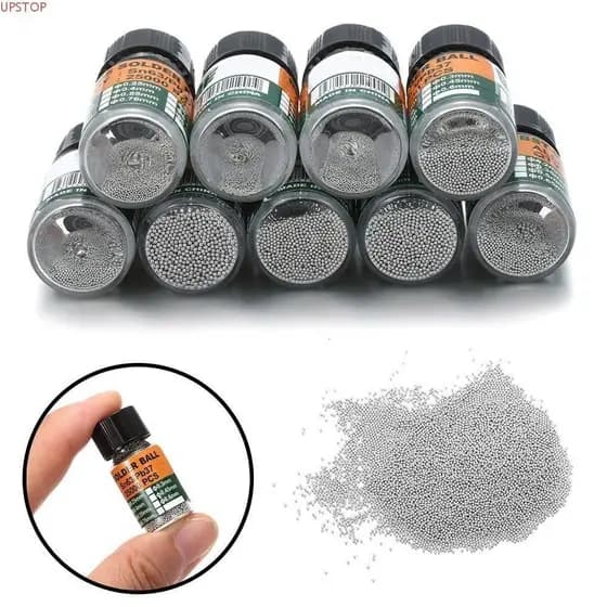 UPSTOP 25000pcs/Garrafa Bolas De Reballing BGA De Baixa Temperatura 0.2-0.65mm Sn63/Pb37 Com Chumbo Para Chip IC