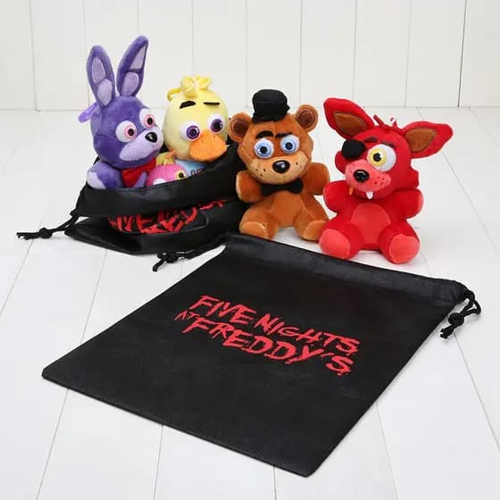 Cinco Noites No Freddy's Foxy Bear Bonnie Plush Toy Keychains Pendants Com Bolsa Brinquedos FNAF