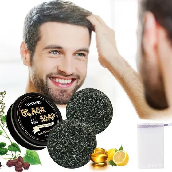 Barra de Shampoo Ativadora de Crescimento Capilar Sparta, Barra Reversora de Cabelos Grisalhos Sparta, 1,94g, pacote com
