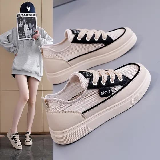 Sandálias respiráveis femininas malha verão 2026 sapatos femininos moda All-Match Casual tênis esportivos feminino KT-28