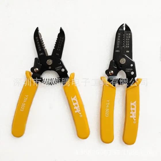 Alicate de Decapagem de Fios com Cabo Amarelo YTH-5023 0.25-0.8mm Alicate Multifuncional de Precisão para Decapagem de C