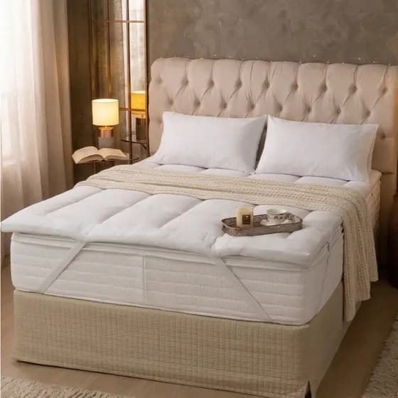 Pillow Top Macio Protetor Colchão Queen King Casal Solteiro Elástico Espuma Premium 400 Fios Luxo