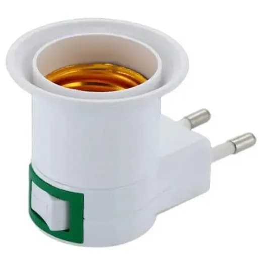 Adaptador Soquete E27 com Interruptor Liga/Desliga Bivolt Tomada Lâmpada Portátil