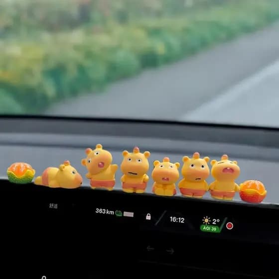 Bonito Capivara Decoração Do Painel Carro Criativo Golfinho Lulu Tela De Exibição Controle Central Acessórios Automóveis