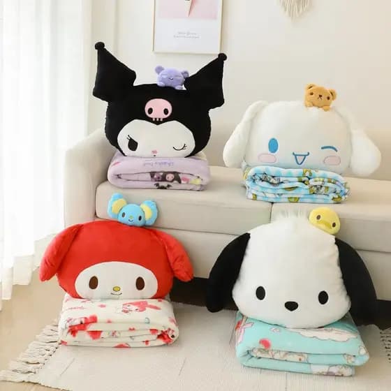 Desenhos animados travesseiro cobertor boneca Nap cobertor sofá cobertor grosso cobertor de ar condicionado portátil cob