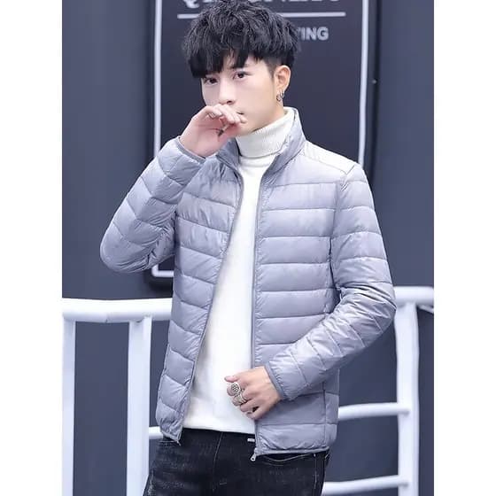 2024 outono inverno masculino leve para baixo jaqueta acolchoada curto fino ajuste Casual sem capuz leve acolchoado jaqu