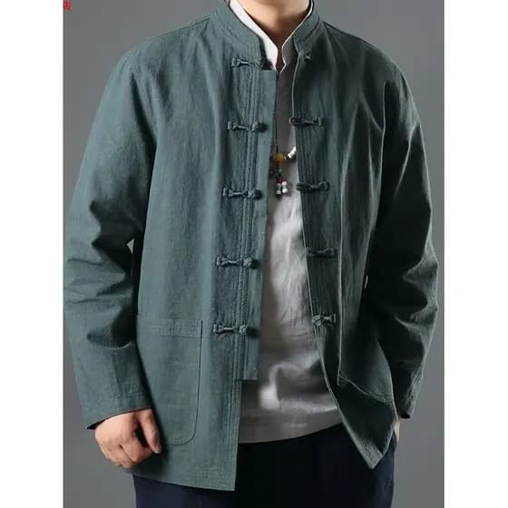Primavera algodão linho tang terno de meia-idade idosos tang terno camisa de linho de manga comprida estilo chinês taman