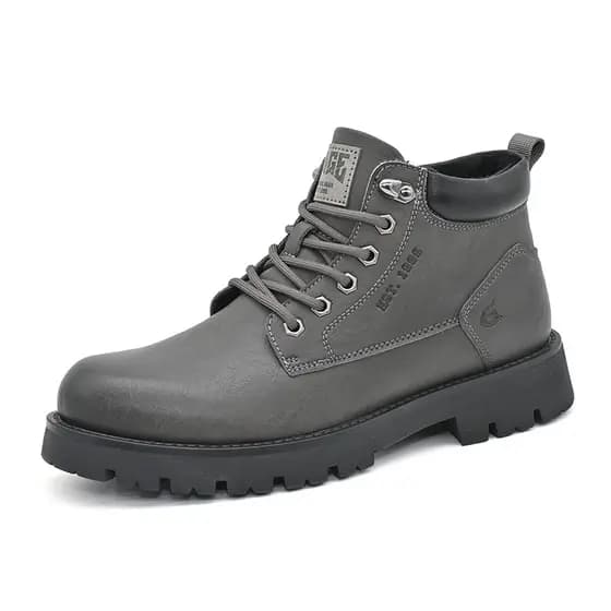 Dadong Martin botas masculinas inverno novo estilo Casual dedo do pé redondo forro de lã rendas salto quadrado sapatos m