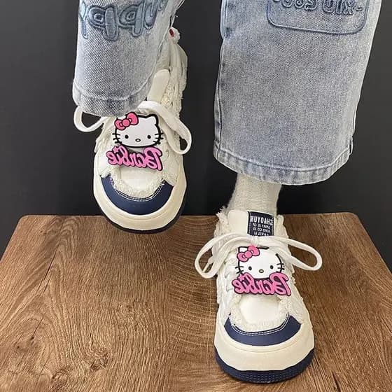 Merad KITTY Joint Design Nicho Feio Bonito Pão Sapatos 2026 Primavera Novo Estilo Tênis Casuais de Sola Grossa