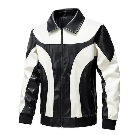 2025 novo estilo moda nicho jaqueta de couro masculino novo estilo costura jaqueta masculina jaqueta pu roupas da motoci