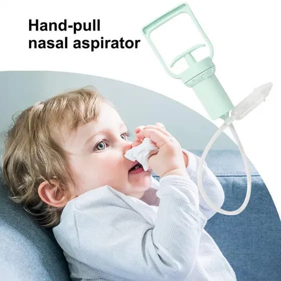 Conjunto De Aspirador Nasal Verde Com Sistema De Sucção Suave Que Não Causa Desconforto Ao Seu Bebê