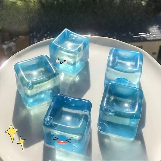 Maltose Água Azul Cúbico squeeze Cubos De Gelo Borracha Macia Ferramenta De Alívio Do Estresse Para Aliviar A Pressão Tr