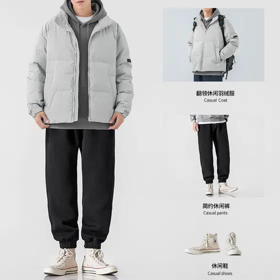Enloa jaqueta masculina inverno Street Wear à prova de vento extremamente frio engrossado quente pão jaqueta inverno gol