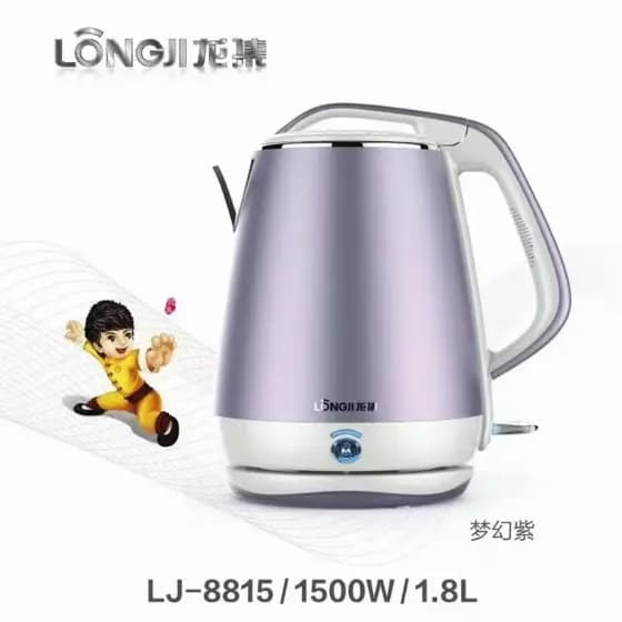 Longji chaleira elétrica doméstica 8815 grande capacidade 1.8L chaleira elétrica durável de qualidade alimentar chaleira