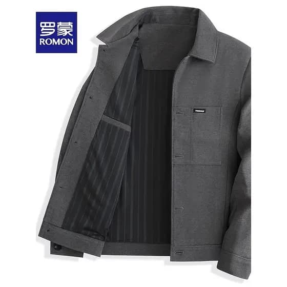 Lomon jaqueta de pai de meia-idade primavera outono 2025 nova Casual All-Match jaqueta masculina lapela outono topo