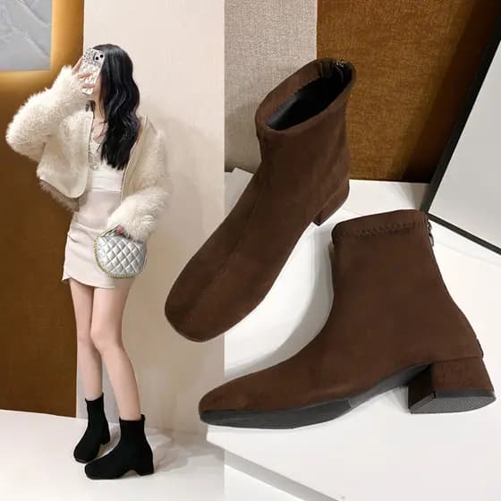 Mostrando pés pequenos Martin botas femininas estilo britânico botas finas finas femininas botas nuas moda All-Match Mel