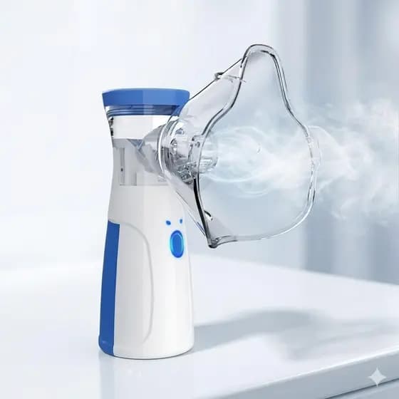 Nebulizador Ultrassônico Portátil com Spray, Silencioso, USB ou Pilha, Compacto para Viagem e Uso Diário