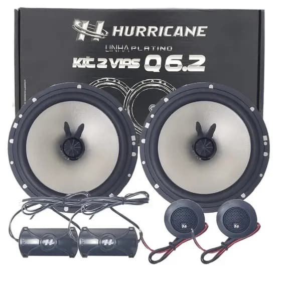 Falante Kit Duas Vias Par 320w Par Som Hurricane 6 Pol Q6.2 Cinza/preto Linha Platinum