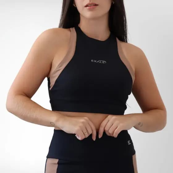 Top Recortes Frente Roupa Feminina Treino Fitness Academia