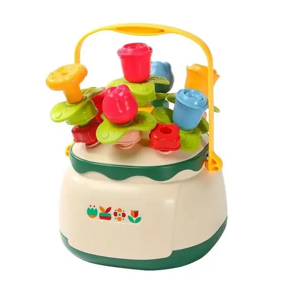 Brinquedo Infantil Jardim Flores Encaixáveis Atividades Pedagógicas Criatividade Estímulo Visual Tátil Presente Criança
