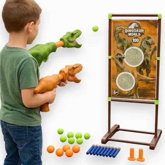 Brinquedo Tiro Alvo Dinossauro Alvo Móvel Lançador Kids Lúdico Interativo Ação Radical Diversão Criativa Seguro