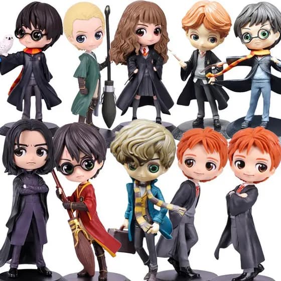 Q Posket Harry Potter Hedwig Hermione Granger Ron Weasley Snape Figura de Ação Newt Scamander Malfoy Modelo de Brinco DR