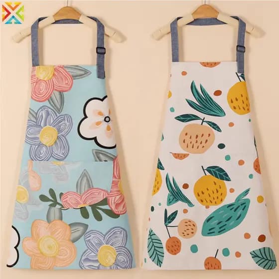 Avental de trabalho para cozinha e casa, em tecido de algodão puro, elegante, espesso e anti-manchas U0BY