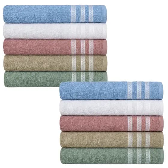 Kit 10 Toalhas de Banho Agata - 100% Algodão - Majo Home