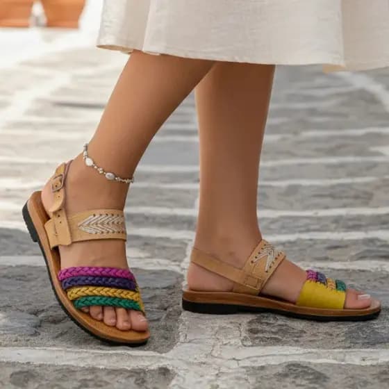 Rasteirinha Feminina Sandália Feminina Sandalia Rasteira Sapatilha Couro Legitimo Conforto Chinelo de Couro