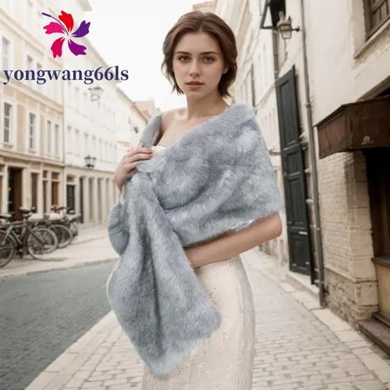 YONGWANG Xale De Pelúcia , Lenços De Pele Sintética De Cor Sólida Estilo Coreano , Capa Macia , Gola Falsa De Ombro De N