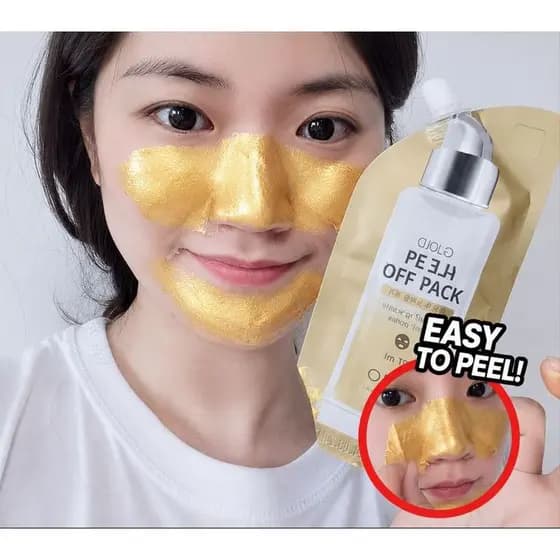 Pacote Descascado De Ouro 24K 27ml Removedor De Cravo Máscara De Limpeza De Poros Cuidados Com O Sebo Nariz Rosto K-Beau