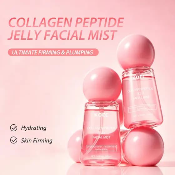 Névoa Facial De Gelatina De Peptídeo De Colágeno 50ml-Spray Refrescante Para Hidratação Profunda , Poros Lisos E Pele Ra