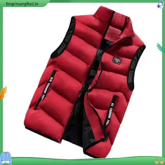 Jaqueta de Moda Masculina Sem Mangas Coletes de Primavera Térmicos de Algodão Macio Casaco Casual Colete Masculino Gross