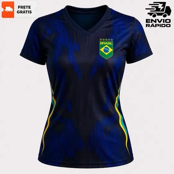 Camisa Camiseta BABY LOOK T-shirt Feminina BRASIL Torcedor Patriota Copa do Mundo 2026 Dry Fit OUTLETPOWER