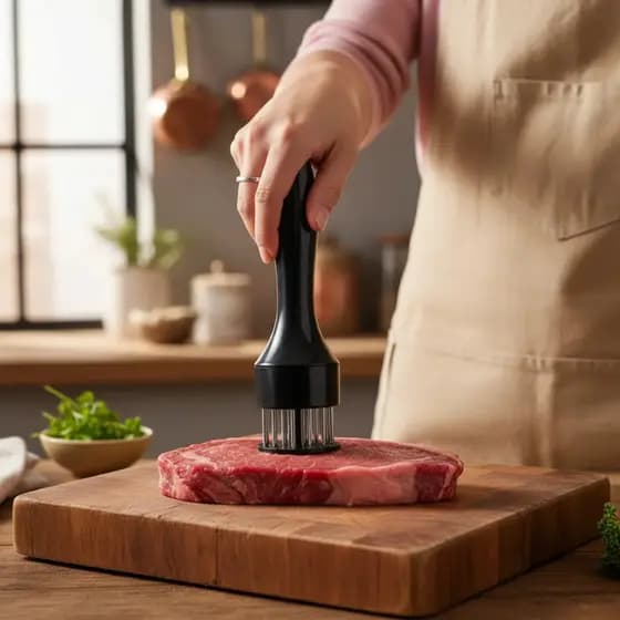 Amaciador Perfurador De Carne Bife Batedor Cilindro Amolecedor
