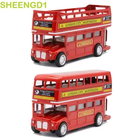 Modelo De Carro De Ônibus SHEENGD1 , De Viagem De Simulação Da Europa Britânica , Veículo Pull Back De Liga De Dois Anda