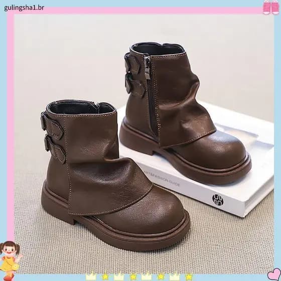 Meninas botas curtas 2025 primavera outono novo estilo versão coreana crianças estilo princesa confortável All-Match ant