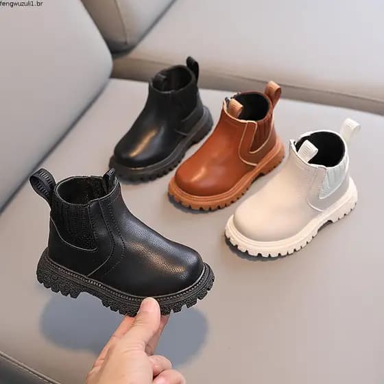 Sapatos De Bebê Para Crianças Meninas Com Zíper Lateral Meninos Botas Inverno Casuais